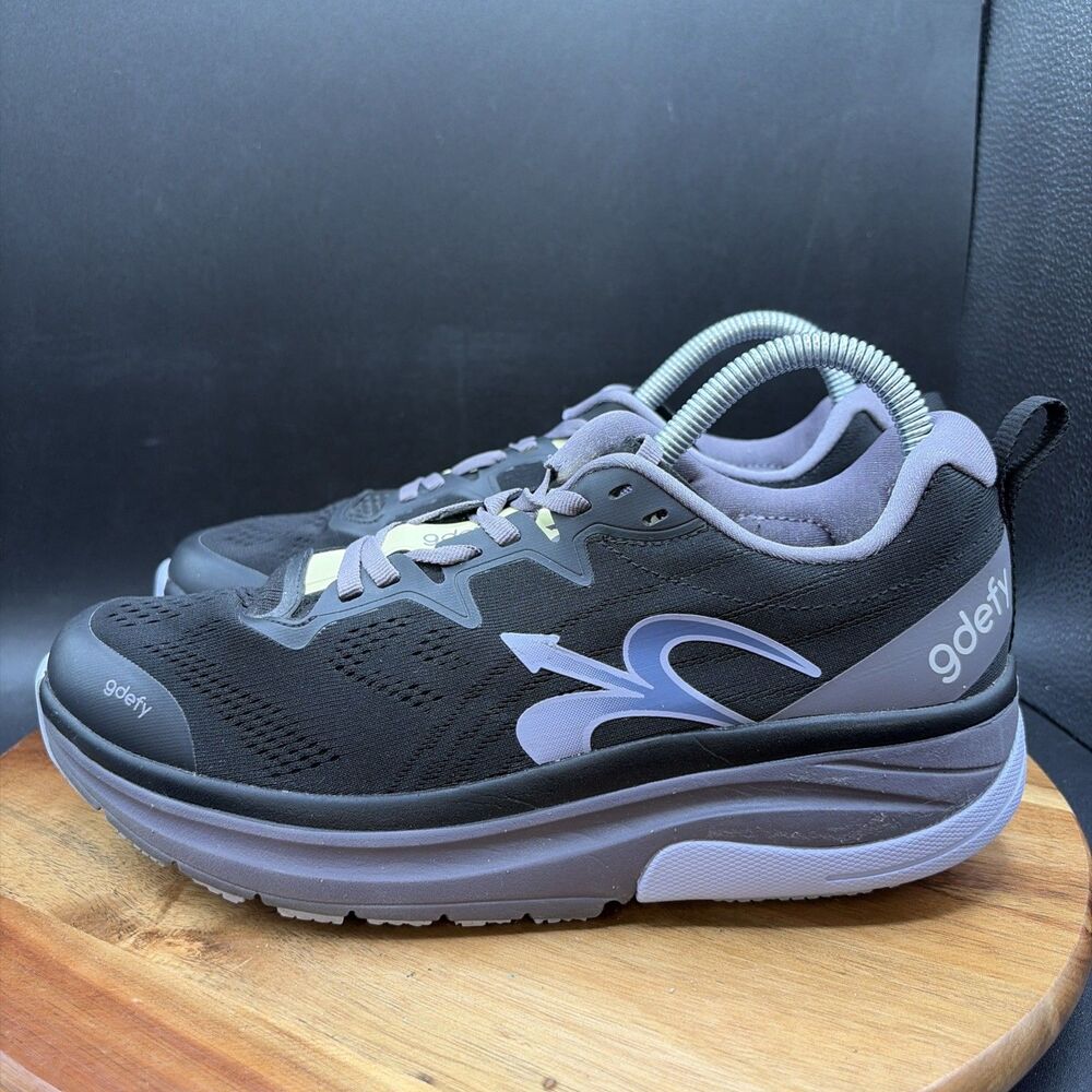 Gdefy Gravity Defyer Lauff Womens Size 8.5 Walking Shoes Purple Black Sneakers